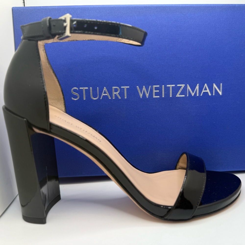 Stuart Weitzman Glossy Black Heels Walkway Sz 8